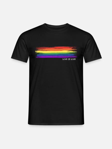 Love is Love - Gay Pride - Men's T-Shirt - black