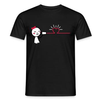 love tin can telephone couple shirt - girl - Männer T-Shirt - Schwarz - Vorne - AI Model Male 178 light (178cm)