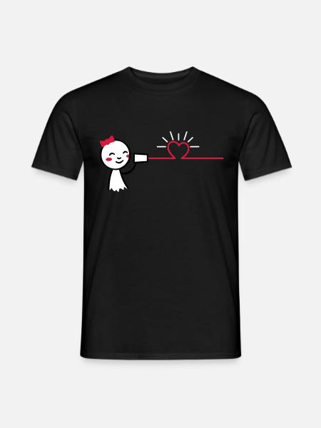 love tin can telephone couple shirt - girl - Männer T-Shirt - Schwarz