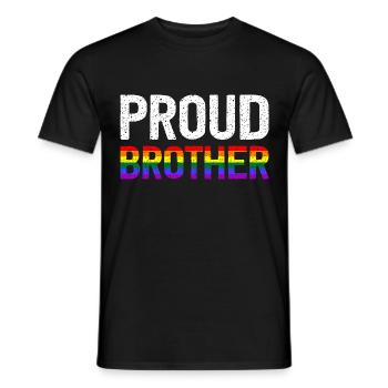Proud Brother - Men's T-Shirt - black - Front - AI Model Male 178 light (178cm)