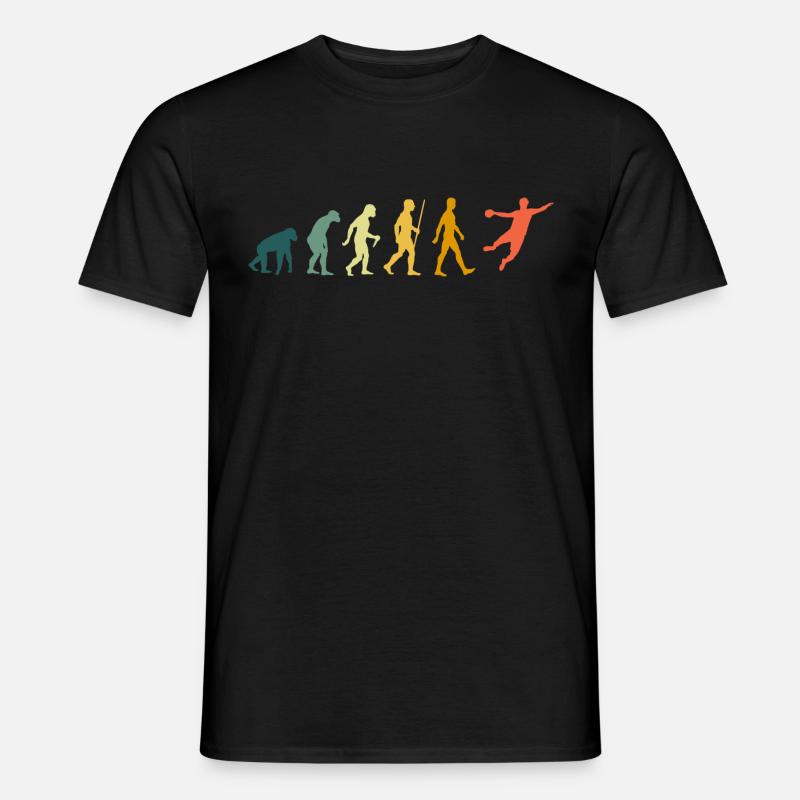 Handball Evolution Handballer Retro - Männer T-Shirt - Schwarz