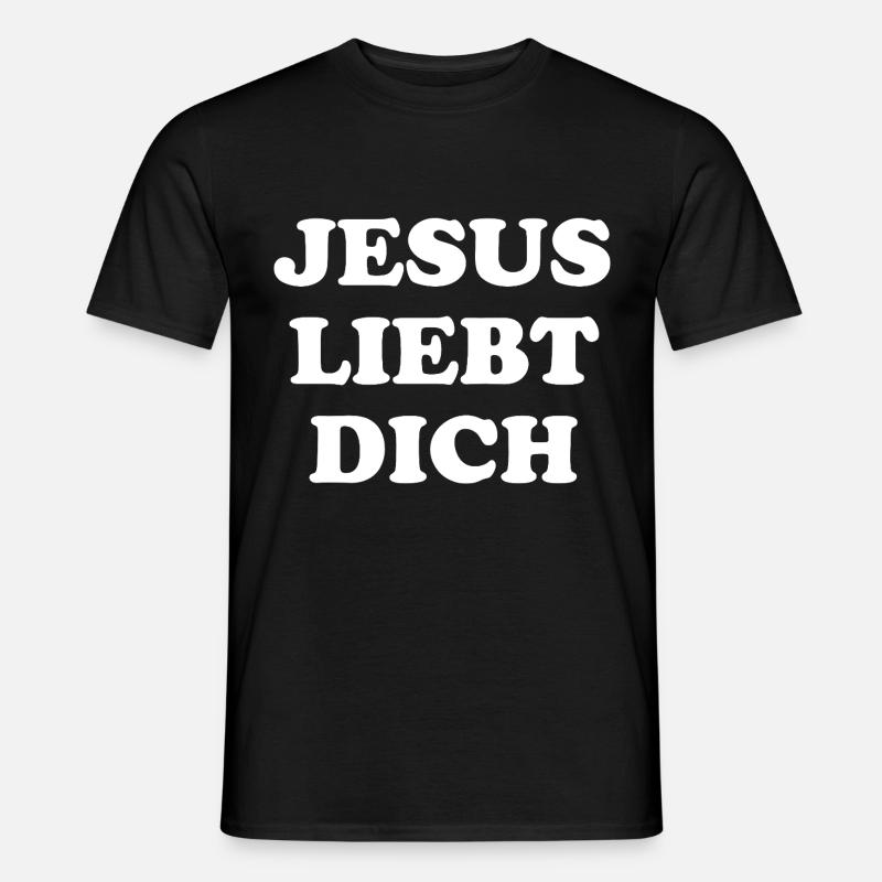 Jesus Liebt Dich - Männer T-Shirt - Schwarz