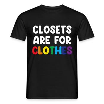 Les placards sont pour les vêtements - T-shirt homme - noir - Devant - AI Model Male 178 light (178cm)