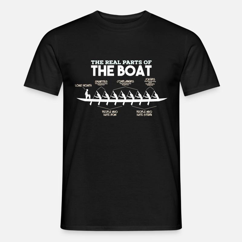 Parti di una barca - canottaggio canottaggio barca a remi canoa - T-shirt uomo - nero