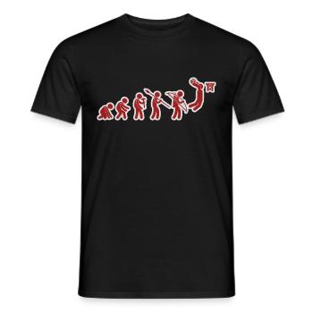 Evolution Basketball Red White Grunge - Männer T-Shirt - Schwarz - Vorne - AI Model Male 178 light (178cm)