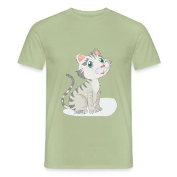 Kitten too cute - Men's T-Shirt - sage - Front - AI Model Male 178 light (178cm)