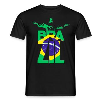 Brazil flag - Men's T-Shirt - black - Front - AI Model Male 178 light (178cm)