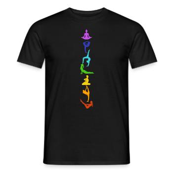 7 Chakra Yoga Kundalini Hatha Meditation Gift - Men's T-Shirt - black - Front - AI Model Male 178 light (178cm)