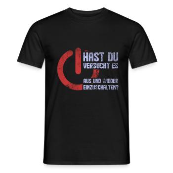 Aus Und Einschalten Informatiker Nerd - Männer T-Shirt - Schwarz - Vorne - AI Model Male 178 light (178cm)