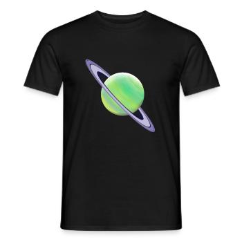 Planète Saturne Espace - T-shirt homme - noir - Devant - AI Model Male 178 light (178cm)