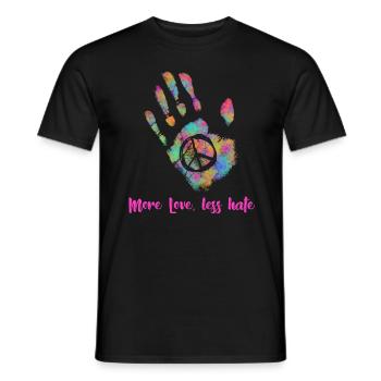 Mehr Liebe Weniger Hass Hippie - Männer T-Shirt - Schwarz - Vorne - AI Model Male 178 light (178cm)