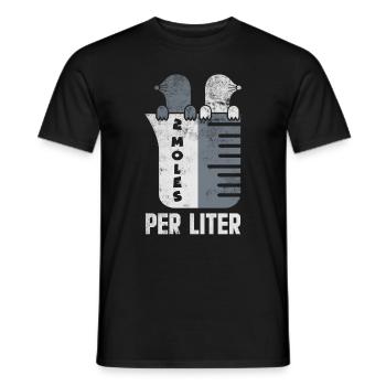 Deux moles par litre cadeau de chimie mole - T-shirt homme - noir - Devant - AI Model Male 178 light (178cm)