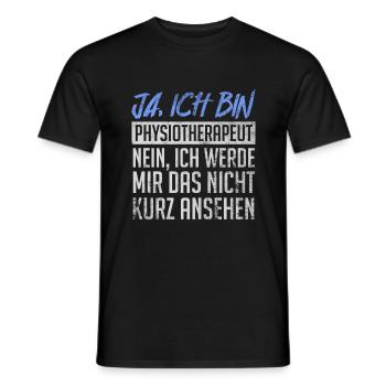 Physiotherapeut Kurz Ansehen Lustiges - Männer T-Shirt - Schwarz - Vorne - AI Model Male 178 light (178cm)