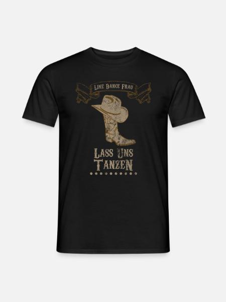 Frau Linedance Lass Uns Tanzen Geschenk - Männer T-Shirt - Schwarz