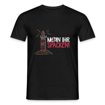 Moin Ihr Spacken Plattdeutsch Begrüßung - Männer T-Shirt - Schwarz - Vorne - AI Model Male 178 light (178cm)