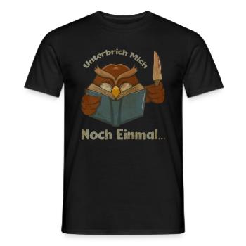Lesen Eule Lustig Bücherwurm Buch Fans Geschenk - Männer T-Shirt - Schwarz - Vorne - AI Model Male 178 light (178cm)