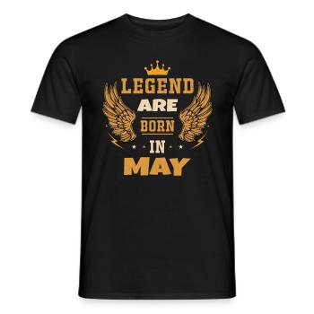 Die im Mai geborene Legende Geburtstagsgeschenk - Männer T-Shirt - Schwarz - Vorne - AI Model Male 178 light (178cm)