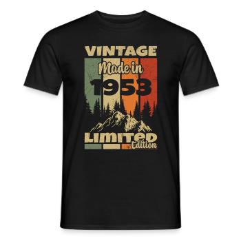 1953 Vintage Geburtstagsgeschenk 1953 - Männer T-Shirt - Schwarz - Vorne - AI Model Male 178 light (178cm)