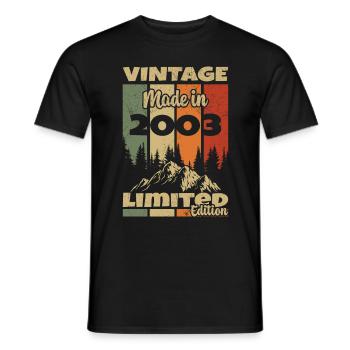 Jahrgang 2003 Geburtstagsgeschenk 2003 - Männer T-Shirt - Schwarz - Vorne - AI Model Male 178 light (178cm)
