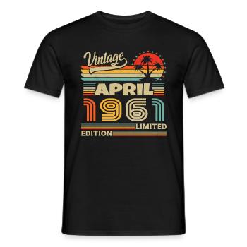 Avril 1961 Anniversaire Avril 1961 Avril - T-shirt homme - noir - Devant - AI Model Male 178 light (178cm)