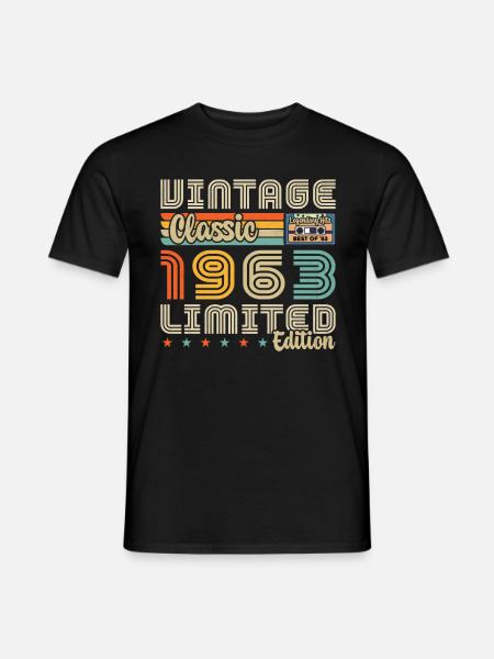 Vintage 1963 Cadeau D'anniversaire 1963 - T-shirt homme - noir
