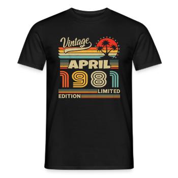 Jahrgang geboren im April 1981 Geburtstagsgeschenk - Männer T-Shirt - Schwarz - Vorne - AI Model Male 178 light (178cm)