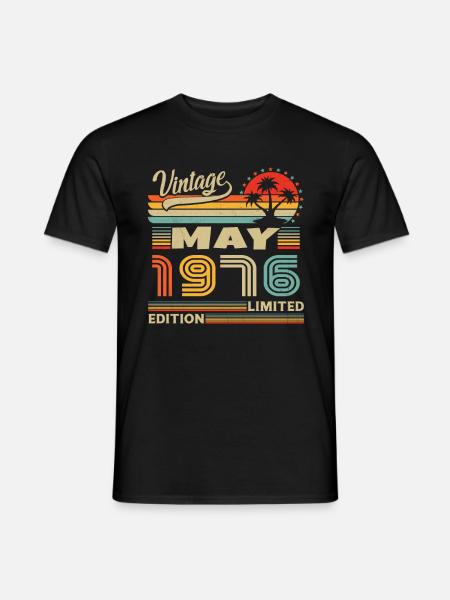 Jahrgang geboren im Mai 1976 Geburtstagsgeschenk - Männer T-Shirt - Schwarz