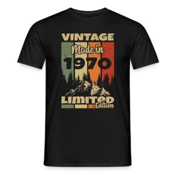 Vintage Retro 1970 Jubiläumsgeschenk 1970 - Männer T-Shirt - Schwarz - Vorne - AI Model Male 178 light (178cm)