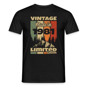 1981 Vintage Original 1981 Geburtstagsgeschenk - Männer T-Shirt - Schwarz - Vorne - AI Model Male 178 light (178cm)