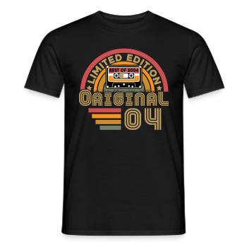 Original 2004 Vintage Anniversaire Humour - T-shirt homme - noir - Devant - AI Model Male 178 light (178cm)