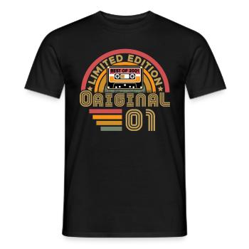 Original 2001 Vintage Anniversaire Humour - T-shirt homme - noir - Devant - AI Model Male 178 light (178cm)