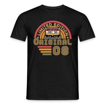 2008 Vintage Original 2008 Cadeau D'anniversaire - T-shirt homme - noir - Devant - AI Model Male 178 light (178cm)