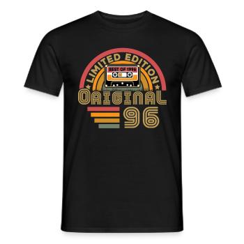 Original 1996 Vintage Anniversaire Humour - T-shirt homme - noir - Devant - AI Model Male 178 light (178cm)