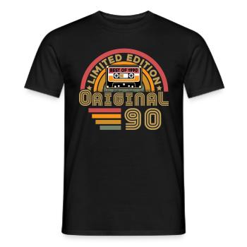 1990 Vintage Original 1990 Birthday Gift - Men's T-Shirt - black - Front - AI Model Male 178 light (178cm)