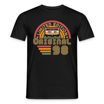 1998 Vintage Original 1998 Birthday Gift - Men's T-Shirt - black - Front - AI Model Male 178 light (178cm)