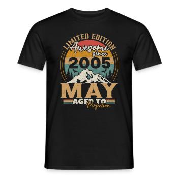 Mai 2005 Anniversaire Mai 2005 Mai - T-shirt homme - noir - Devant - AI Model Male 178 light (178cm)