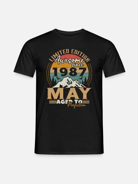 Mai 1987 Vintage Nées En Mai 1987 Anniversaire - T-shirt homme - noir