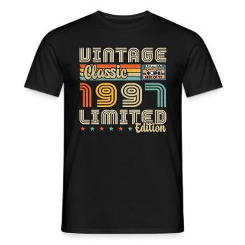 1997 Jahrgang Jahrgang 1997 Geburtstagsgeschenk - Männer T-Shirt - Schwarz - Vorne - AI Model Male 178 light (178cm)