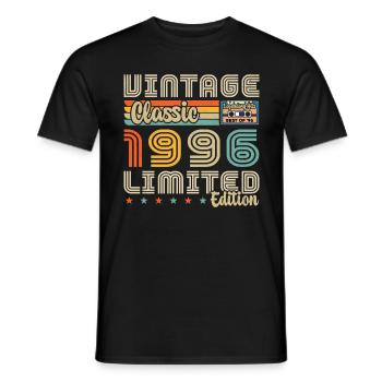 1996 Vintage Nées En 1996 Cadeau D'anniversaire - T-shirt homme - noir - Devant - AI Model Male 178 light (178cm)