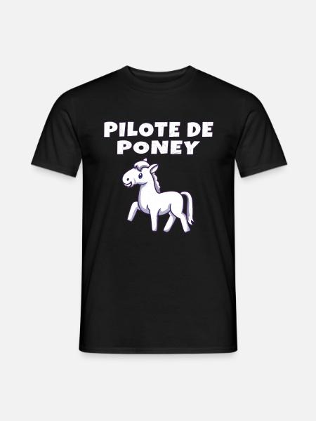 Pilote de poney - T-shirt homme - noir