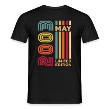 May 2003 Anniversary May 2003 Retro Vintage - Men's T-Shirt - black - Front - AI Model Male 178 light (178cm)