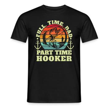 Hameçon à temps partiel Pêche Fête des pères - T-shirt homme - noir - Devant - AI Model Male 178 light (178cm)