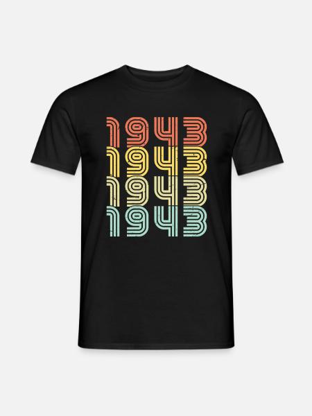 1943 Vintage Retro Cadeau D'anniversaire 1943 - T-shirt homme - noir
