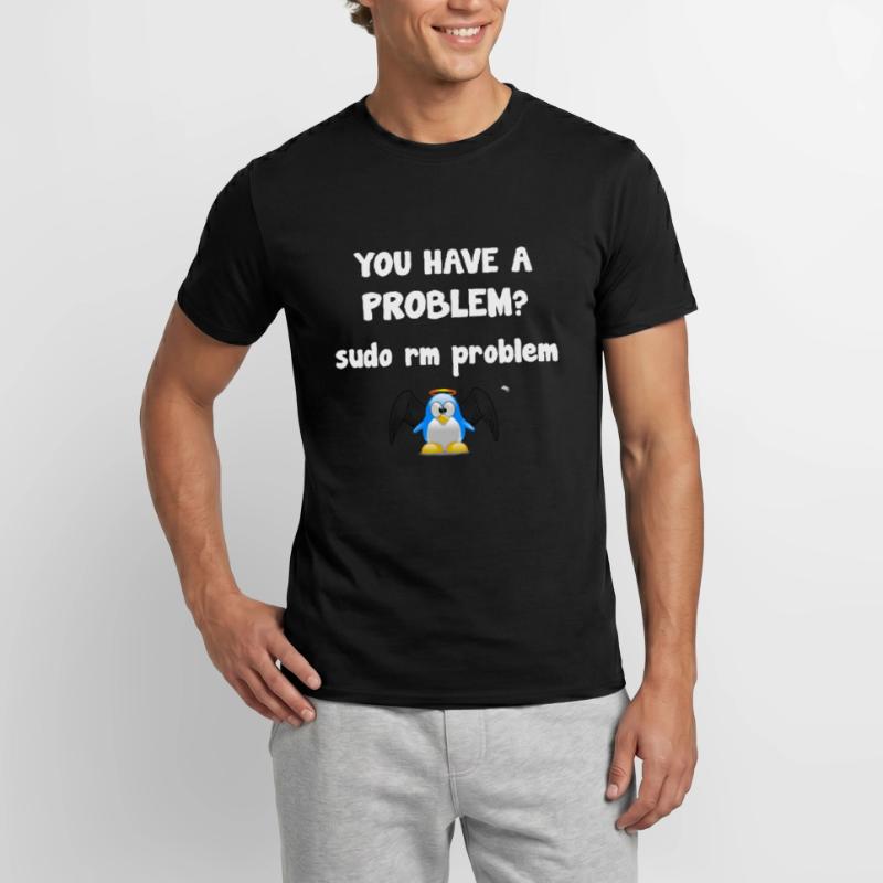 Linux sudo rm problème programmeur proverbe T-shirt homme