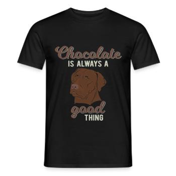 Chocolat Labrador Dog Dog énonciations cadeau - T-shirt homme - noir - Devant - AI Model Male 178 light (178cm)