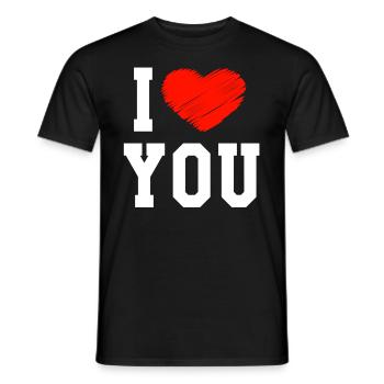 I Love You - Männer T-Shirt - Schwarz - Vorne - AI Model Male 178 light (178cm)