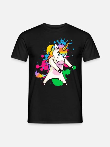 Floss Dance Einhorn - Männer T-Shirt - Schwarz