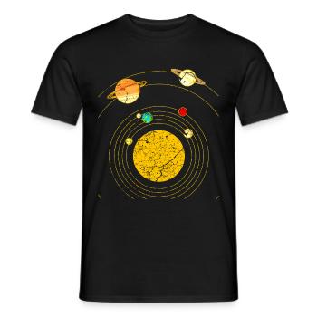 Solar system - Men's T-Shirt - black - Front - AI Model Male 178 light (178cm)