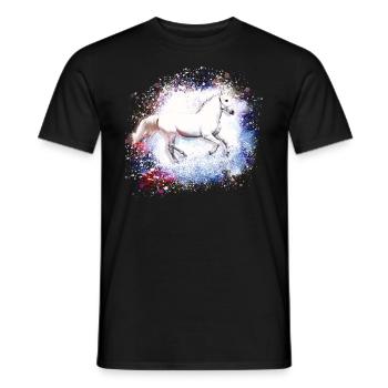 Schimmel, Pferd,weisses Pferd, Graffiti, Malerei - Männer T-Shirt - Schwarz - Vorne - AI Model Male 178 light (178cm)
