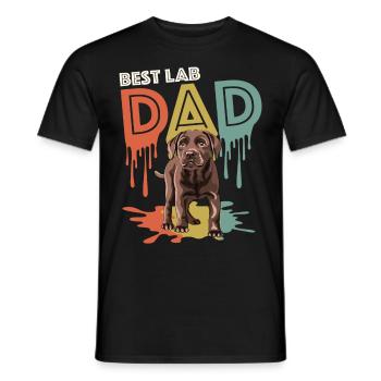 Best lab dad- brauner Labrador Hundepapa dog shirt - Männer T-Shirt - Schwarz - Vorne - AI Model Male 178 light (178cm)